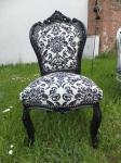 Polsterstuhl / black-white Flower / 165 Euro