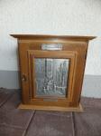 Wandschränkchen mit Zinneinlage / ca. 20 Jahre alt / Hausapotheke / 95 Euro