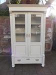 Gründerzeit Vitrine / um 1880 / auf Shabby-chic / B112 x H185 x T49