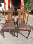Hochlehnstuhl / gepolstert / Eiche / um 1910 / Leder noch Top /  zusammen 245 Euro